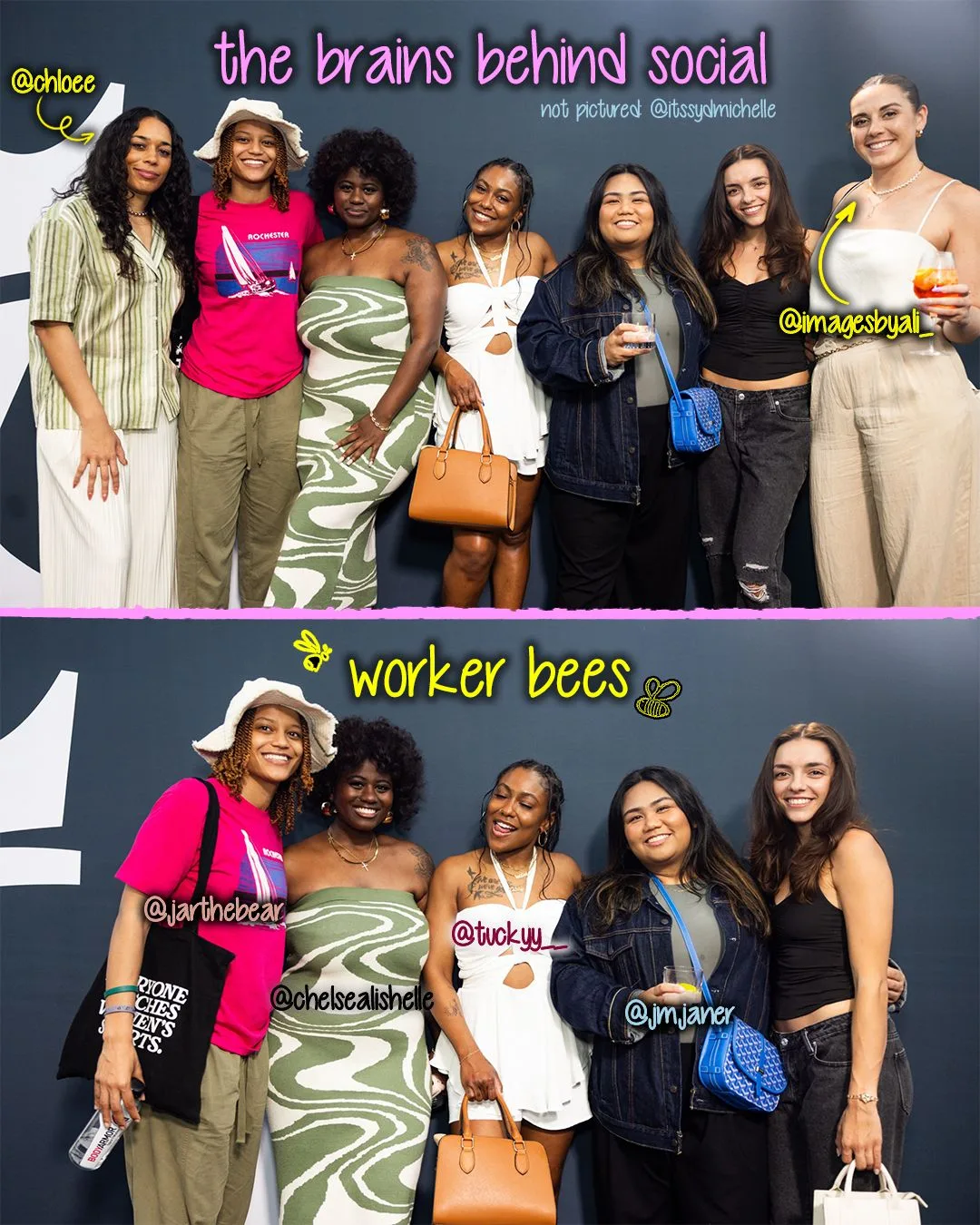 The Unrivaled Basketball social media team group photo from the inaugural season