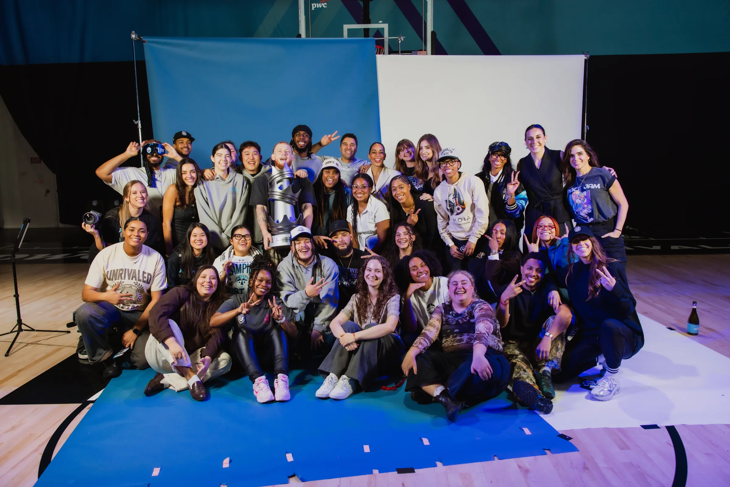 Camilla Flefil with the Unrivaled Basketball team